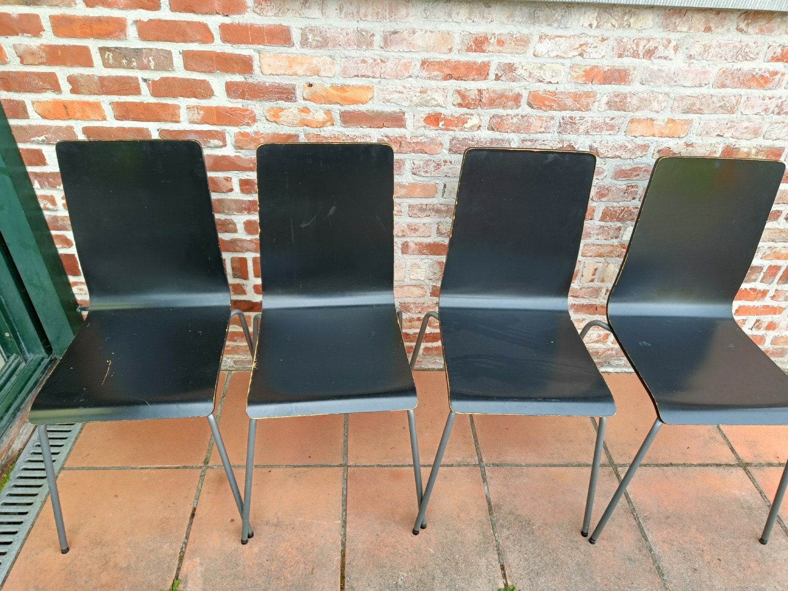 4 zwarte ikea keukenstoelen, Huis en Inrichting, Stoelen, Ophalen, Gebruikt, Zwart, Vier