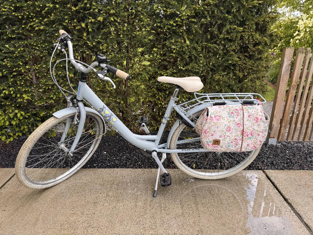 meisjesfiets BFK lots of love lichtblauw 26", Fietsen en Brommers, Velgrem, Versnellingen, Zo goed als nieuw, BikeFun Kids (BFK)