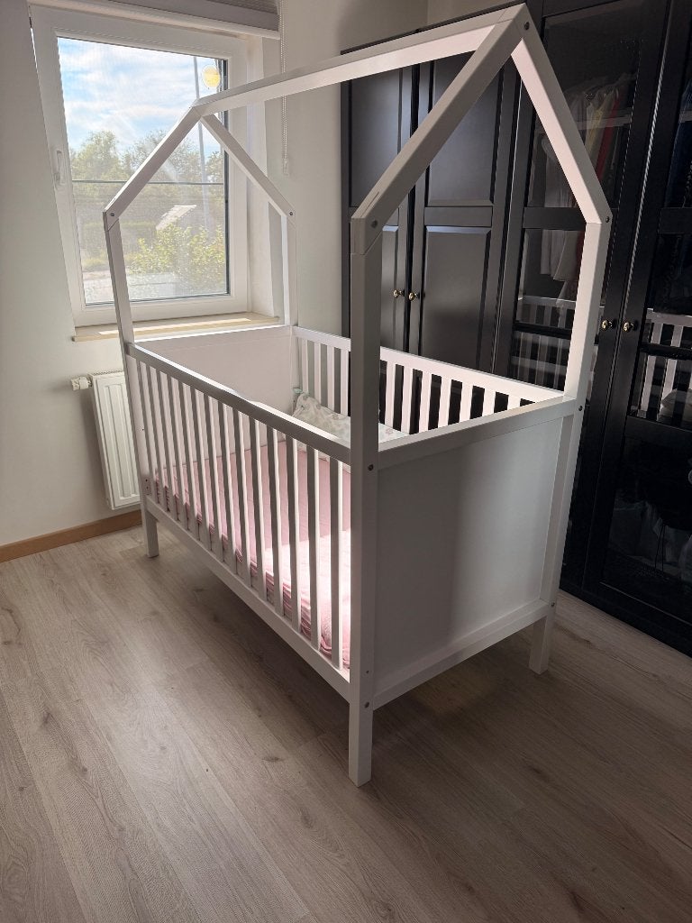 BOPITA Baby peuterbed - Wit - hout incl matras 150 x 75 cm, Kinderen en Baby's, Ophalen, 70 tot 85 cm, 140 tot 160 cm, Zo goed als nieuw