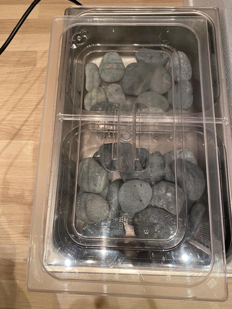 Hot stone massage stenen en bak, Ophalen, Zo goed als nieuw