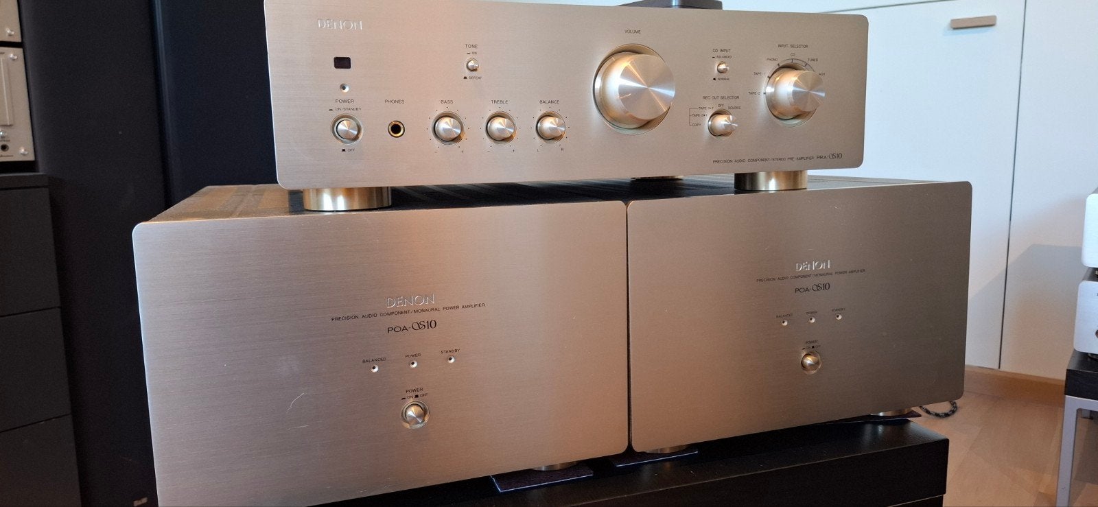 Préampli DENON PRA-S10 + 2 amplis mono POA-S10, Enlèvement ou Envoi, Denon, 120 watts ou plus, Stéréo