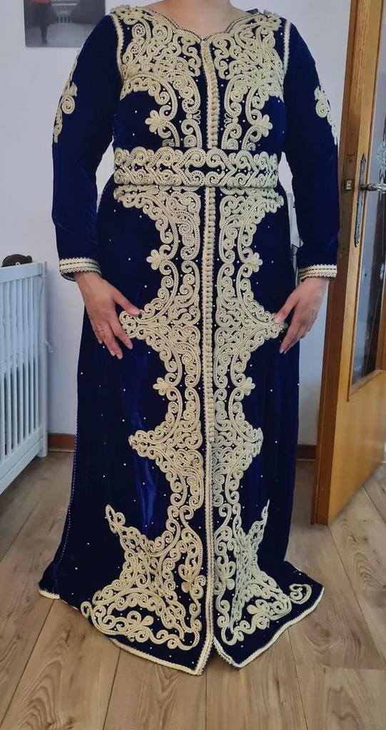 Blauwe kaftan, Kleding | Dames, Gelegenheidskleding, Ophalen, Zo goed als nieuw, Maat 42/44 (L)