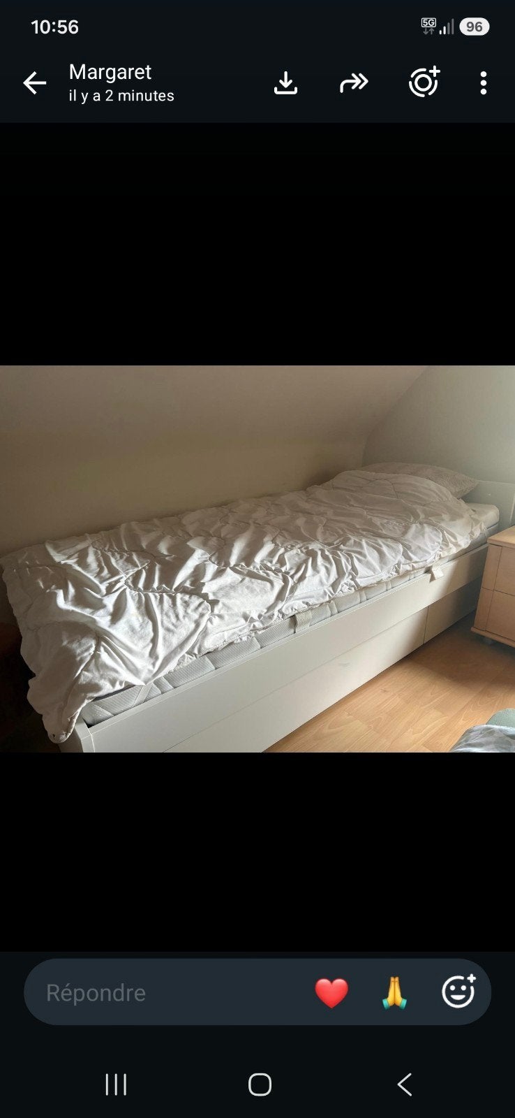 chambre ado. Lit neuf non assorti. Bureau, garde robe, bibli, Enlèvement, Utilisé, Une personne, Ado