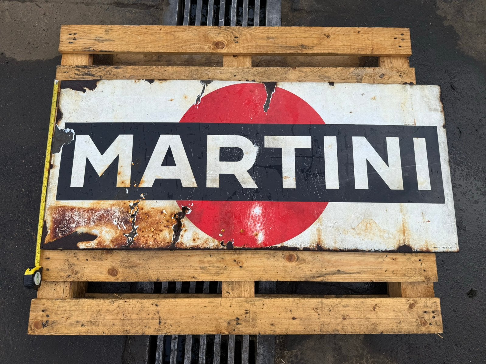 Emaille reclamebord Martini FOREMAIL, Verzamelen, Ophalen, Gebruikt, Reclamebord