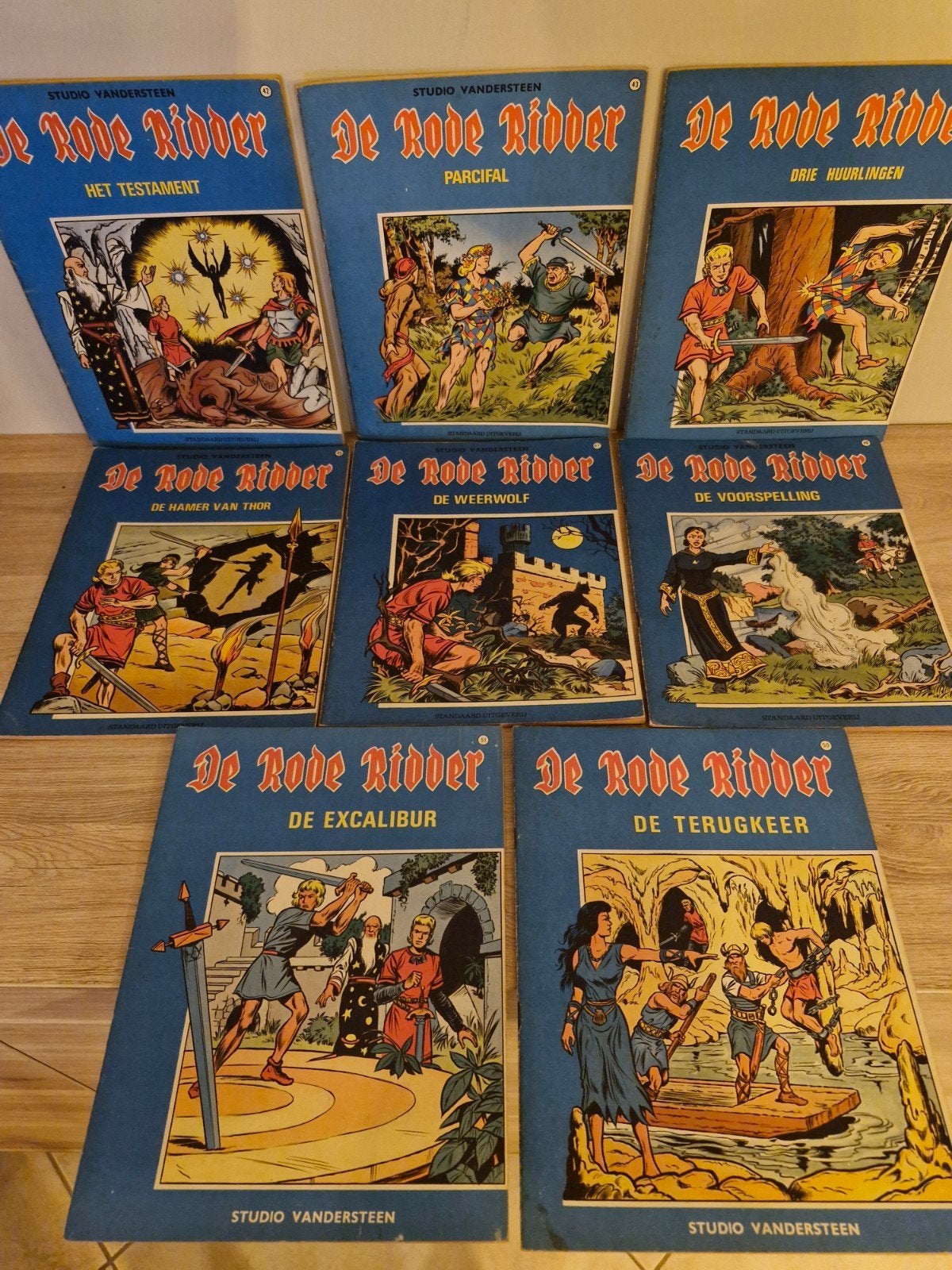Lot De Rode Ridder strips, 42,43,44,45,47,48,50,51, 1e druk, Plusieurs BD, Willy vandersteen, Enlèvement ou Envoi, Utilisé
