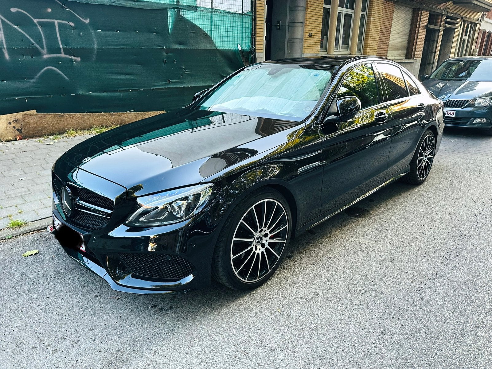 Mercedes C160 AMG, Auto's, Automaat, Zwart, Zwart, Leder