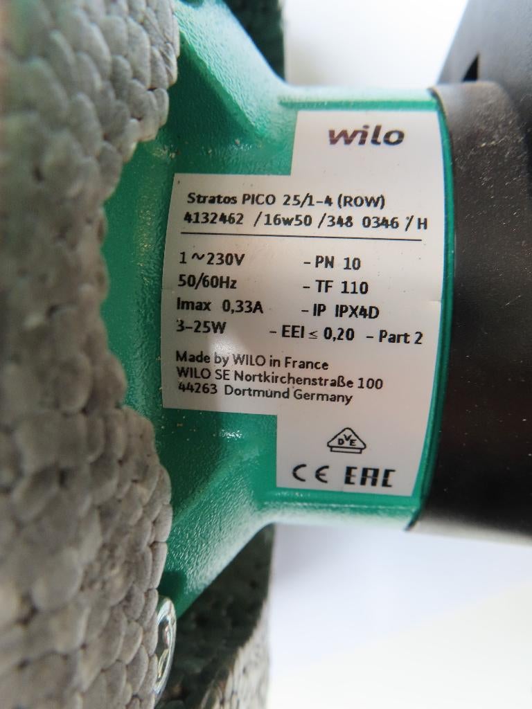 Wilo stratos pico 25/1-4 circulatiepomp, Moins de 30 cm, Moins de 60 cm, Enlèvement, Utilisé