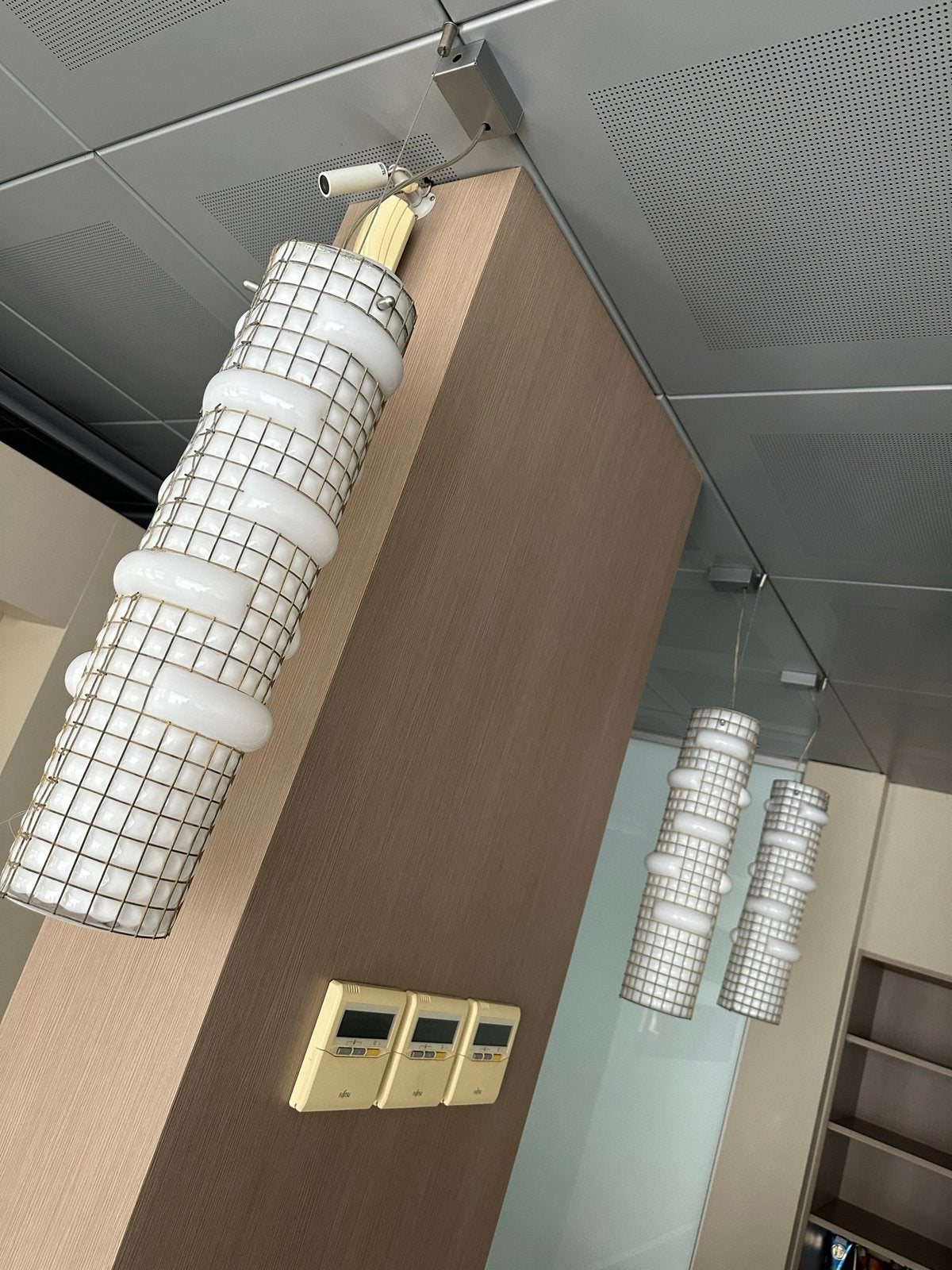 6 x plafondlamp uit gesmolten glas van merk ‘trapped’, Ophalen, Zo goed als nieuw, Glas, Plafondlamp