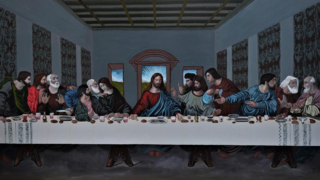 Peinture de Jésus, par joky kamo, Enlèvement, Peinture à l'huile, Panneau