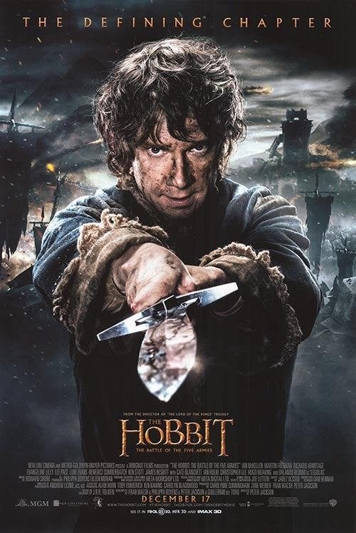 Originele filmposter Hobbit: Battle of five armies (2014), Verzamelen, Ophalen of Verzenden, Zo goed als nieuw, Film en Tv