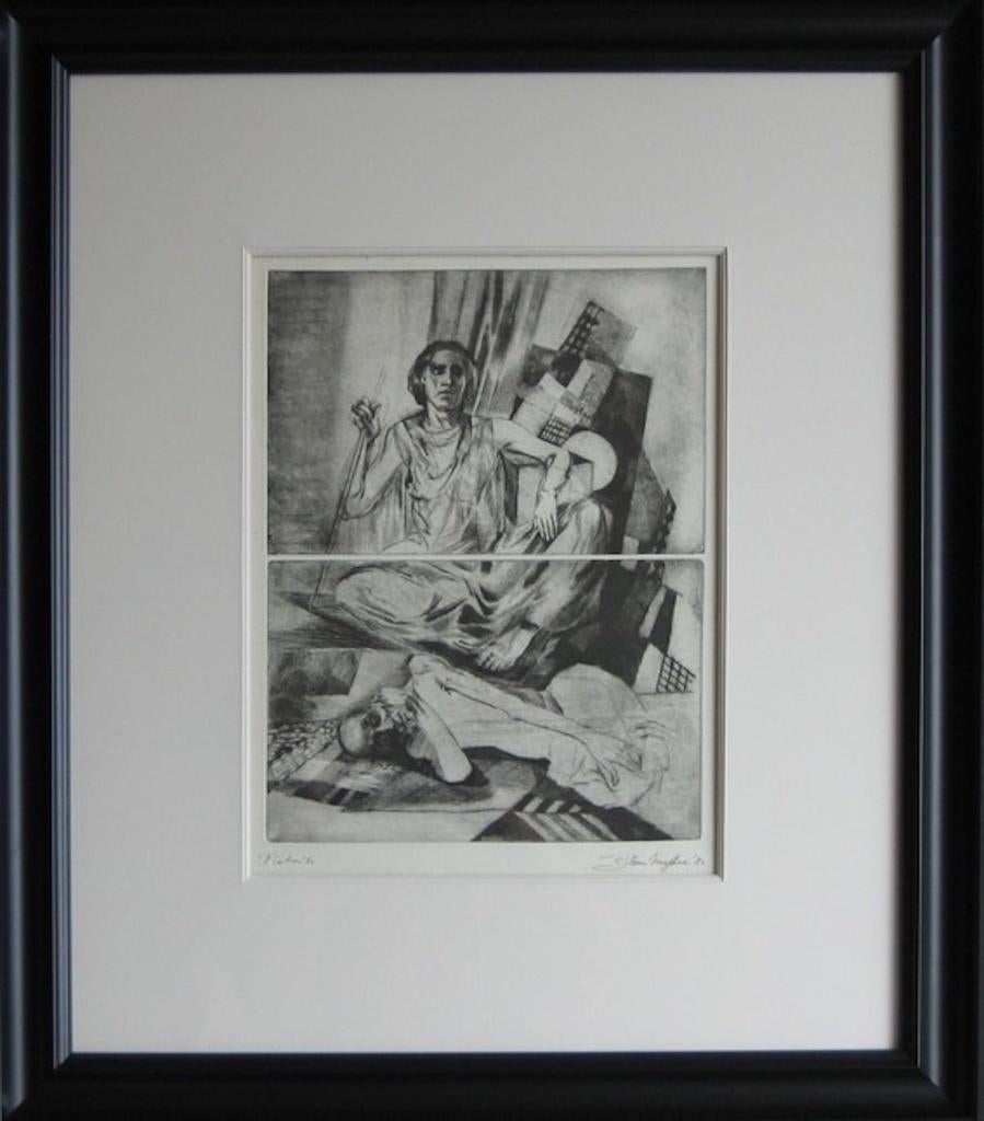 Ets van Carlos Van Nuffel, Antiek en Kunst, Kunst | Etsen en Gravures, Ophalen