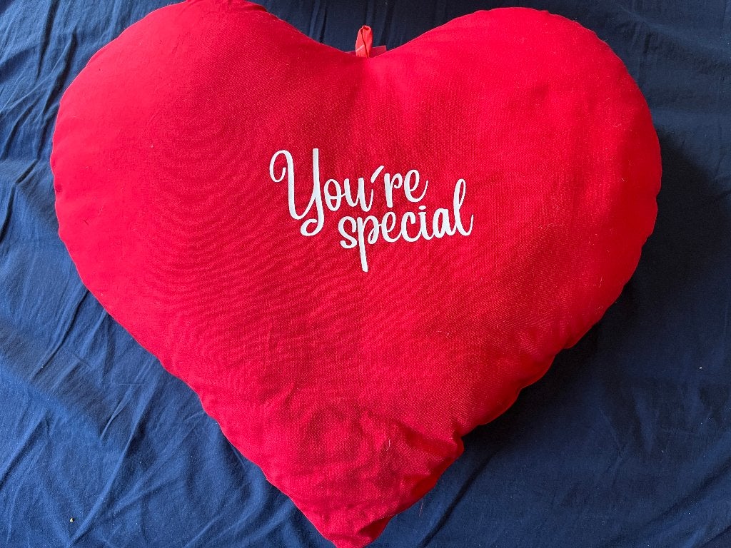 grand coussin en forme de cœur, Rouge, Coussin décoratif, Enlèvement ou Envoi, Avec impression