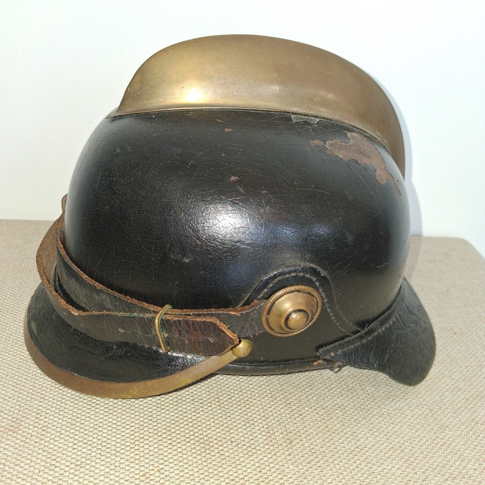 Casque allemand, sapeurs-pompiers, début du XXe siècle, Collections, Enlèvement ou Envoi