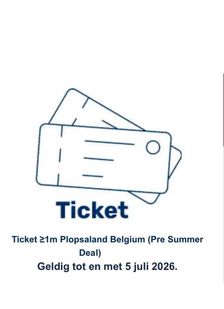 2 tickets Plopsaland De Panne, Tickets en Kaartjes