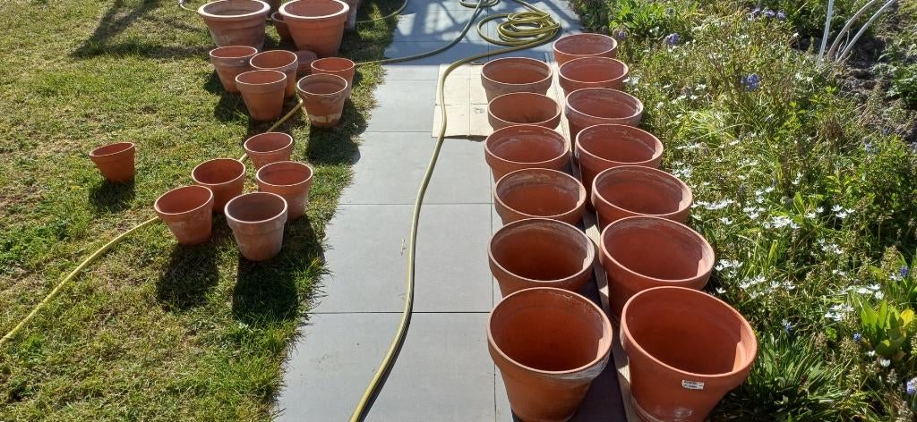 38 Terracotta standard bloempotten van het merk SILMA, Enlèvement, Utilisé, Terracotta