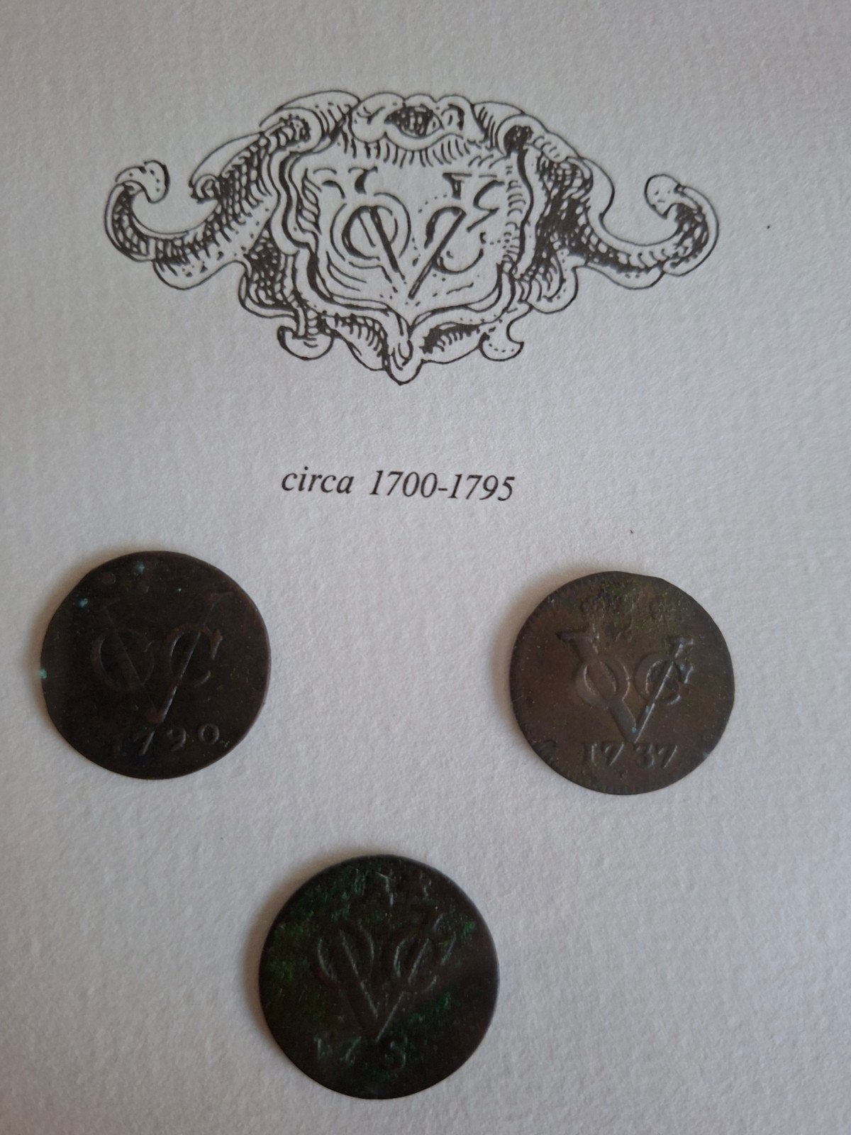 VOC Duiten (1700-1795) in lijst met schipafbeelding, Ophalen of Verzenden, Munten