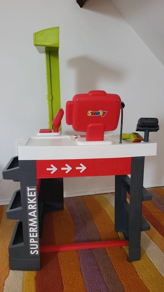 Smoby Supermarkt Speelset met Kassa & Winkelkar, Ophalen, Gebruikt, Kunststof, Speelkeuken