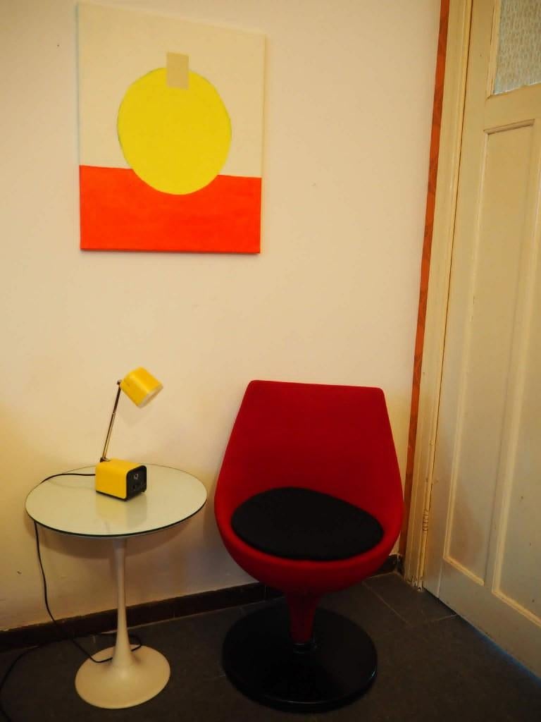 Space Age design kuipstoel, Polaris stoel 1960s, Huis en Inrichting, Stoelen, Zo goed als nieuw, Eén, Metaal, Stof, Ophalen