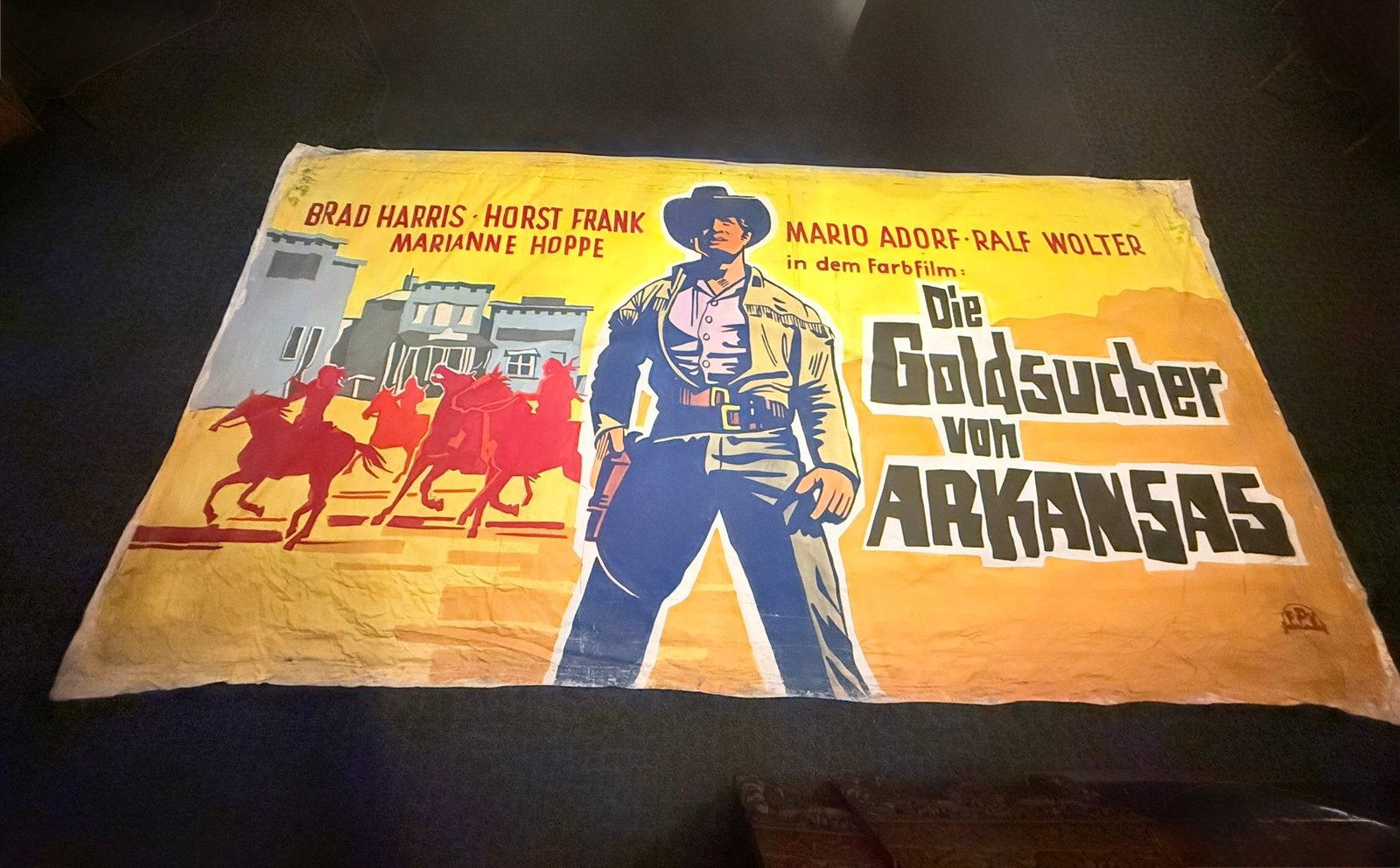 XXL (300 x 150 cm !) Filmdoek - Die Goldsucher von Arkansas, Verzamelen, Ophalen of Verzenden, Gebruikt