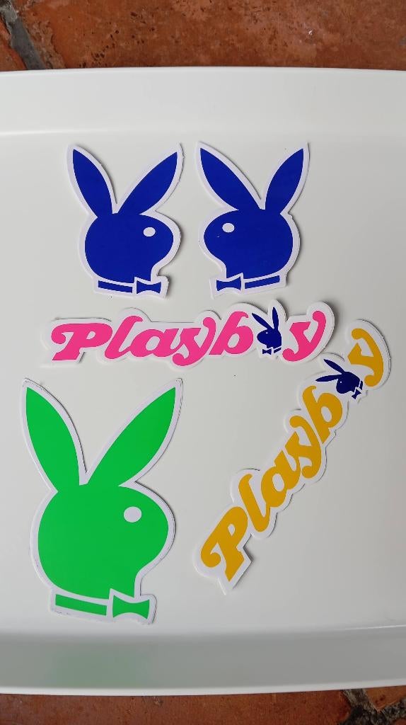 5 autocollants Playboy Bunny vintage, 2 sets différents, Enlèvement ou Envoi, Neuf, Marque