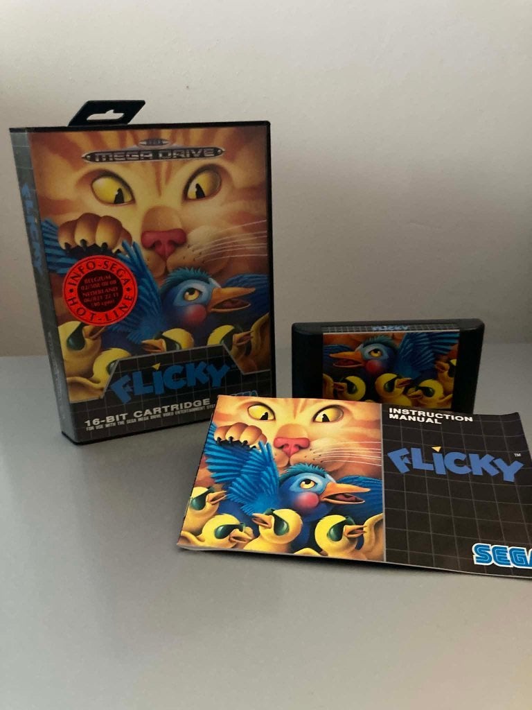 SEGA Mega Drive Flicky – Origineel & compleet, Avontuur en Actie, 1 speler, Ophalen of Verzenden, Zo goed als nieuw