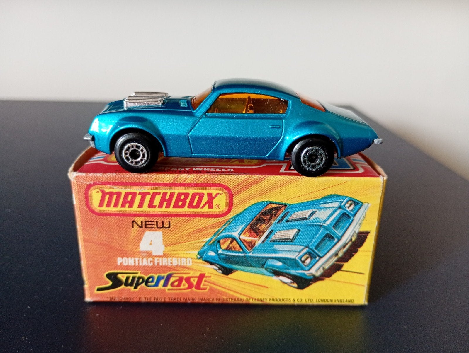 Lesney Matchbox Superfast #4 Pontiac Firebird in doosje, Ophalen of Verzenden