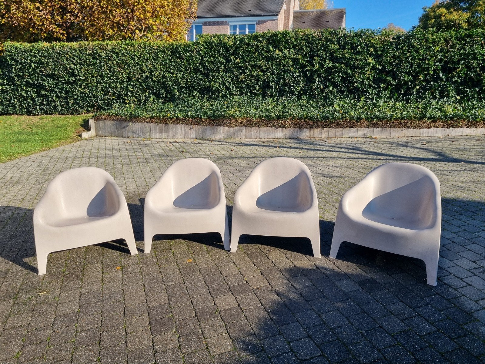 4 chaises de jardin - URGENT, Jardin & Terrasse, Enlèvement, Utilisé, Plastique, Empilable