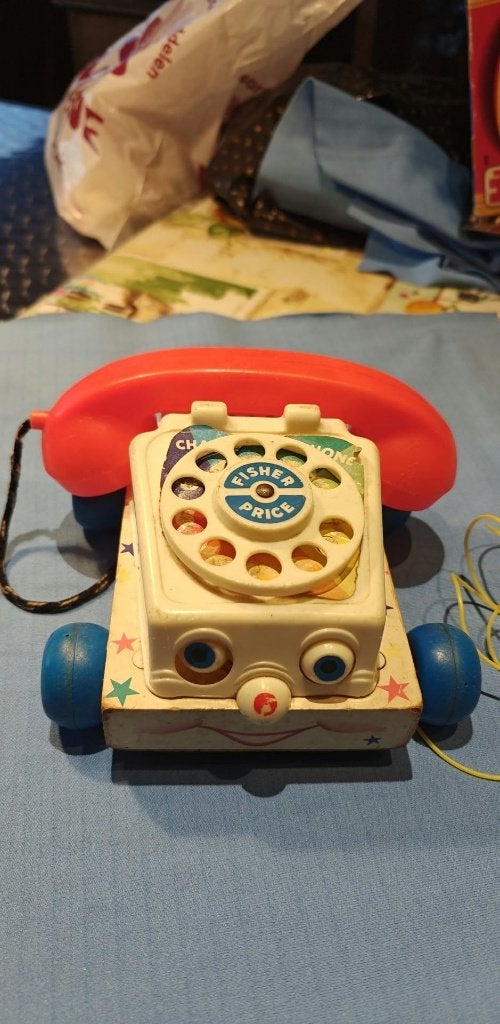 speelgoed vintage loop telefoon Fisher Price, Kinderen en Baby's, Ophalen of Verzenden, Gebruikt, Duw- of Trekspeelgoed, Met geluid