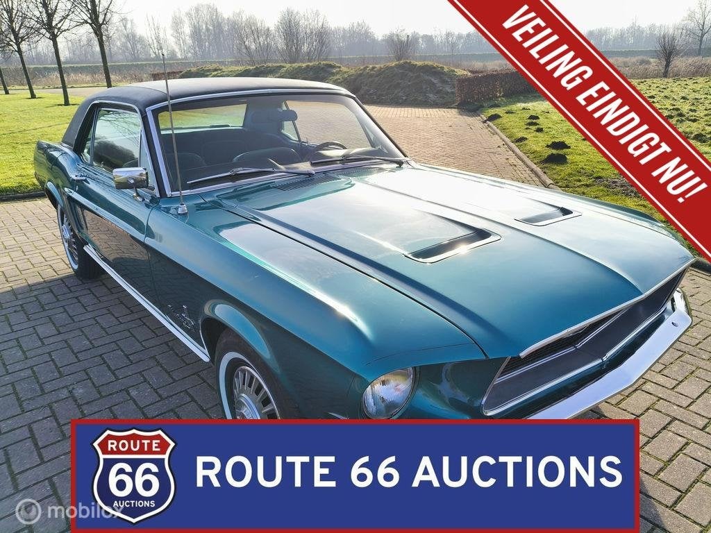 Ford Mustang Coupe | 1968 | Route 66 Auctions, Zwart, Bedrijf, Handgeschakeld, Overige carrosserie