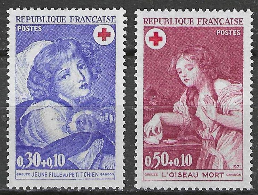 France 1971 - Yvert 1700-1701 - Croix-Rouge (PF), Envoi, Non oblitéré
