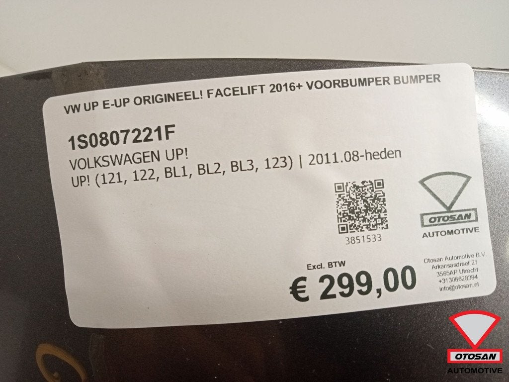 Pare-chocs avant d'origine pour VW UP E-up! Facelift 2016+, Autos : Pièces & Accessoires, Pare-chocs, Volkswagen, Volkswagen AG