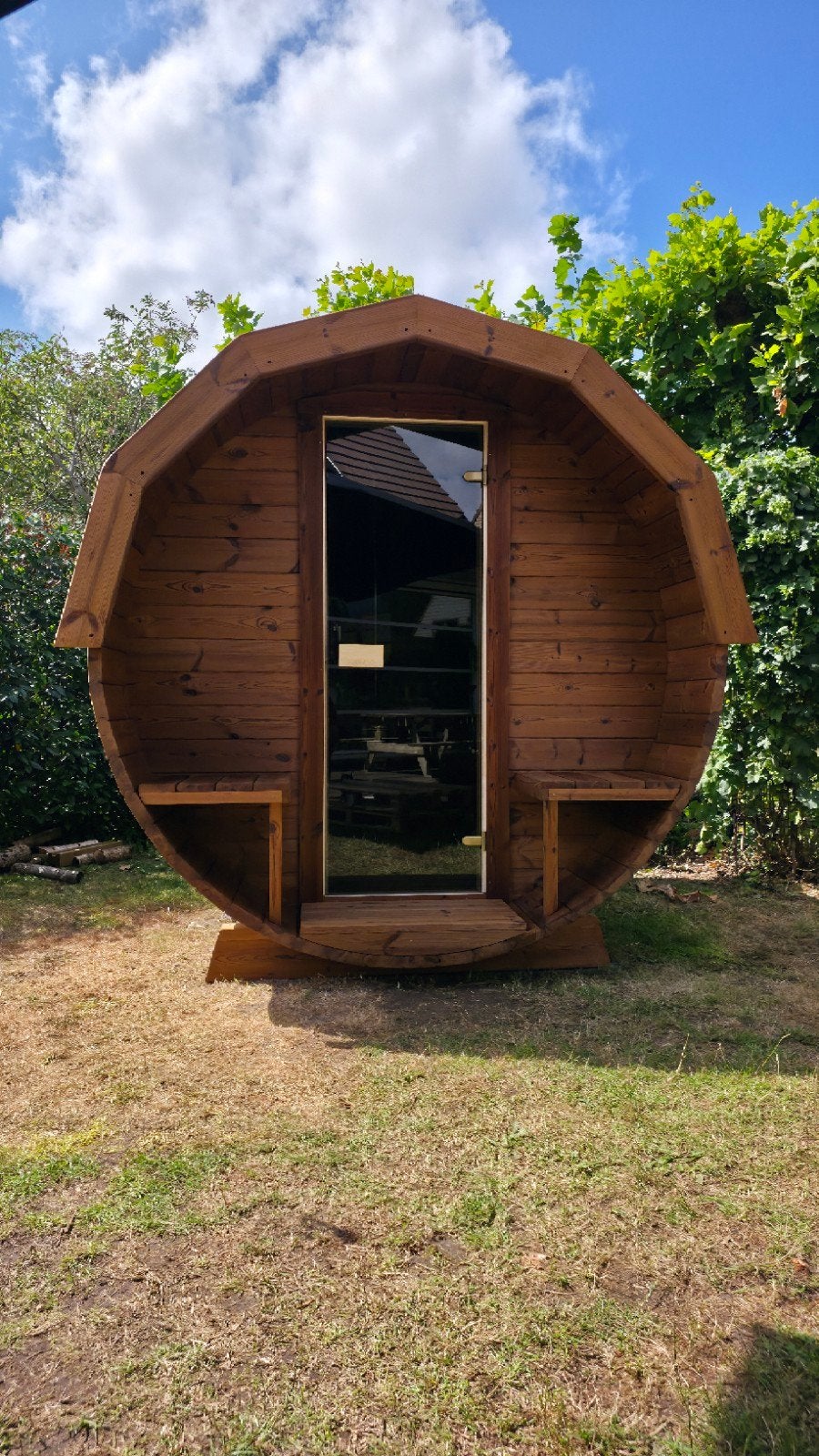 Sauna en tonneau de 2,5 m - Livraison et installation gratui, Enlèvement ou Envoi, Neuf, Finlandais ou Traditionnel, Sauna complet