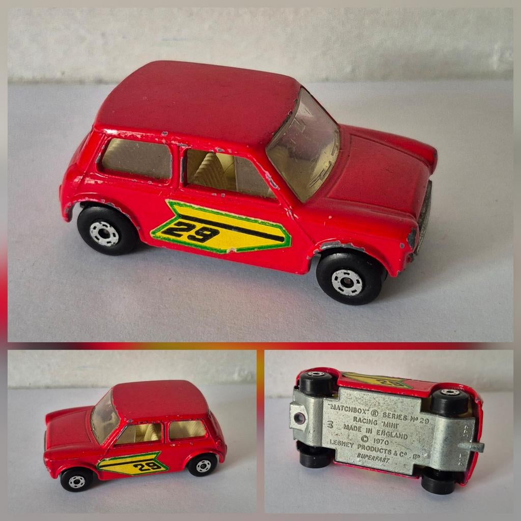 Matchbox 29-B 1971 Racing Mini (red body), Hobby en Vrije tijd, Ophalen of Verzenden, Gebruikt, Auto