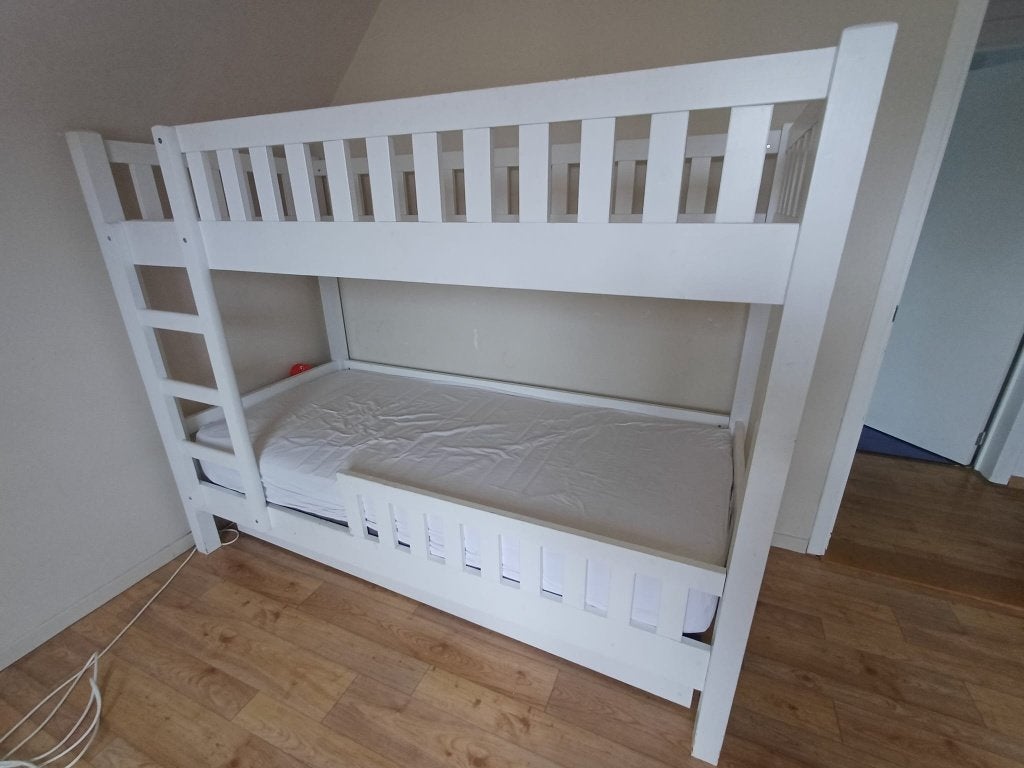 massief grenen stapelbed te koop, Ophalen, Gebruikt, Stapelbed