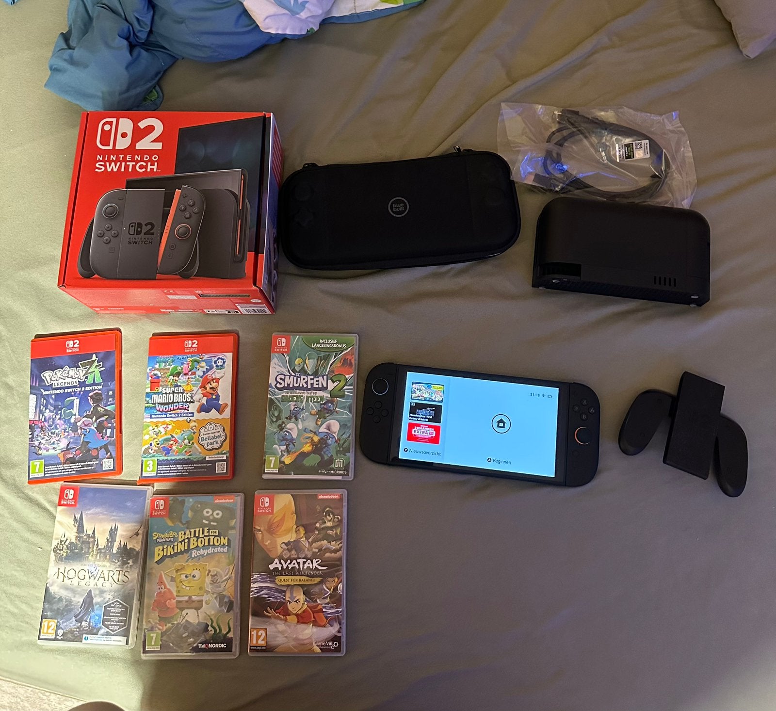 Nintendo switch 2 met 6 spellen, Games en Spelcomputers, Ophalen of Verzenden, Zo goed als nieuw