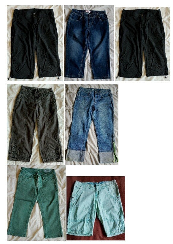 zomer drie kwart broeken en short, maat XS, S en M, Enlèvement ou Envoi, Comme neuf, Taille 34 (XS) ou plus petite, Trois-quarts