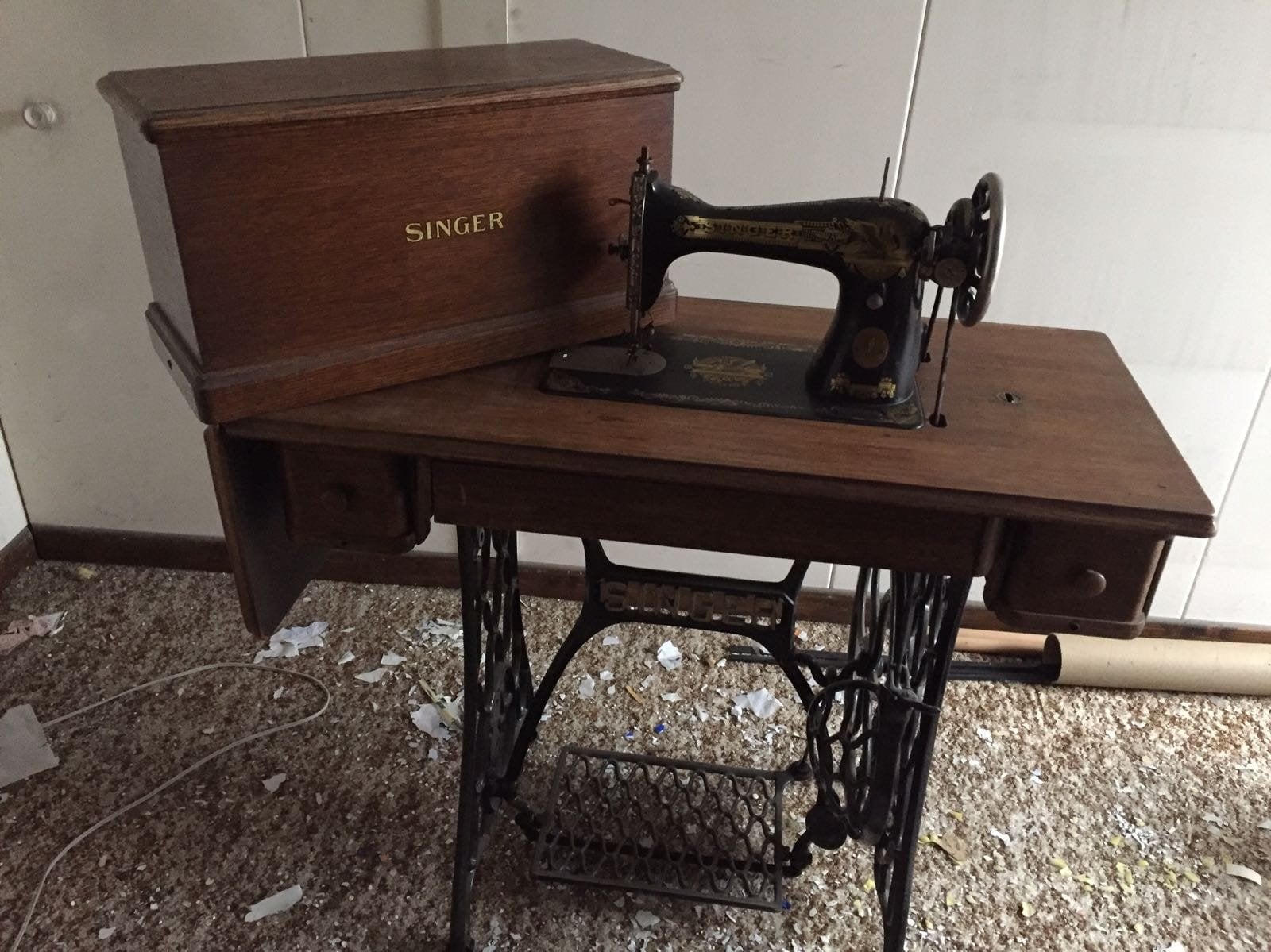 Singer retro naaimachine met gerenoveerd, Antiek en Kunst, Ophalen