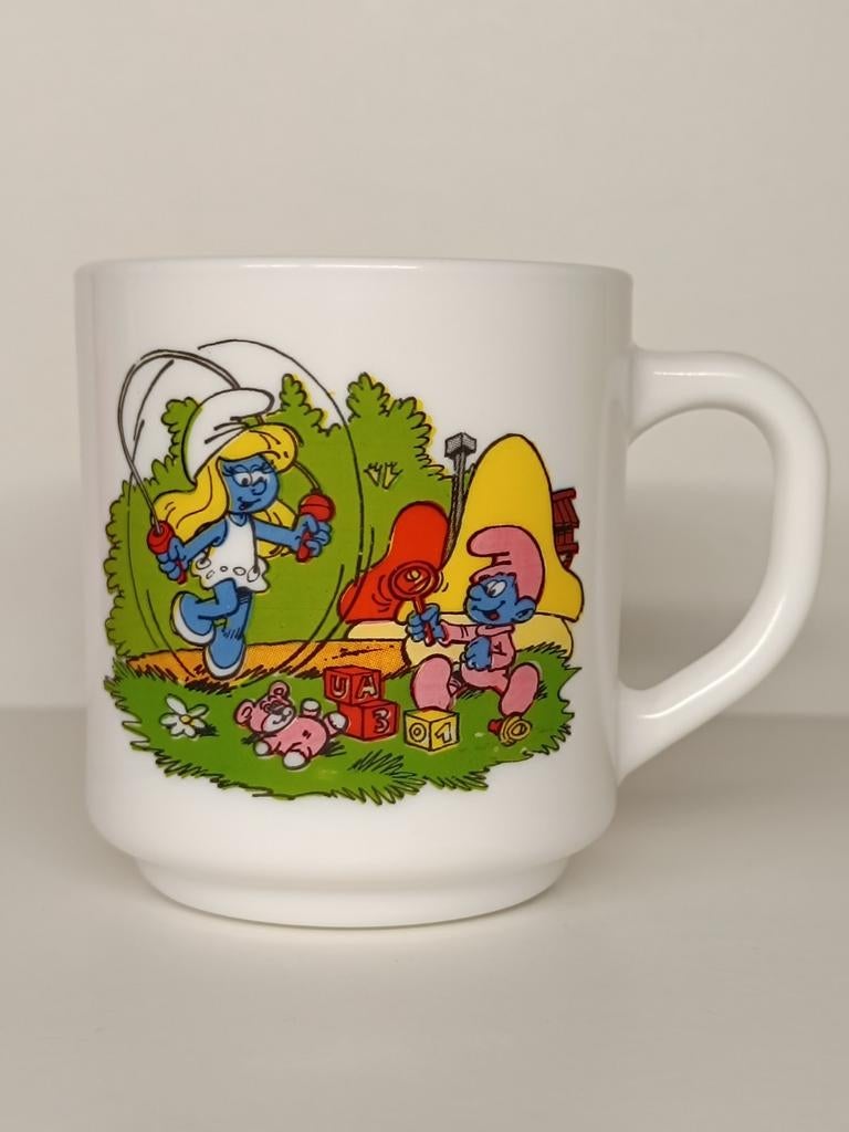 Smurfen Peyo Arcopal 1984 vintage mok, Enlèvement ou Envoi