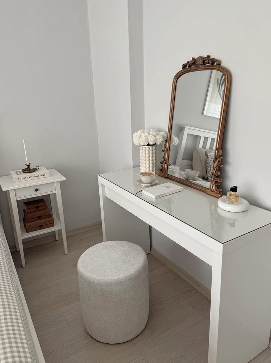 Coiffeuse malm + miroir, Maison & Meubles, Tables | Coiffeuses, Enlèvement, Comme neuf