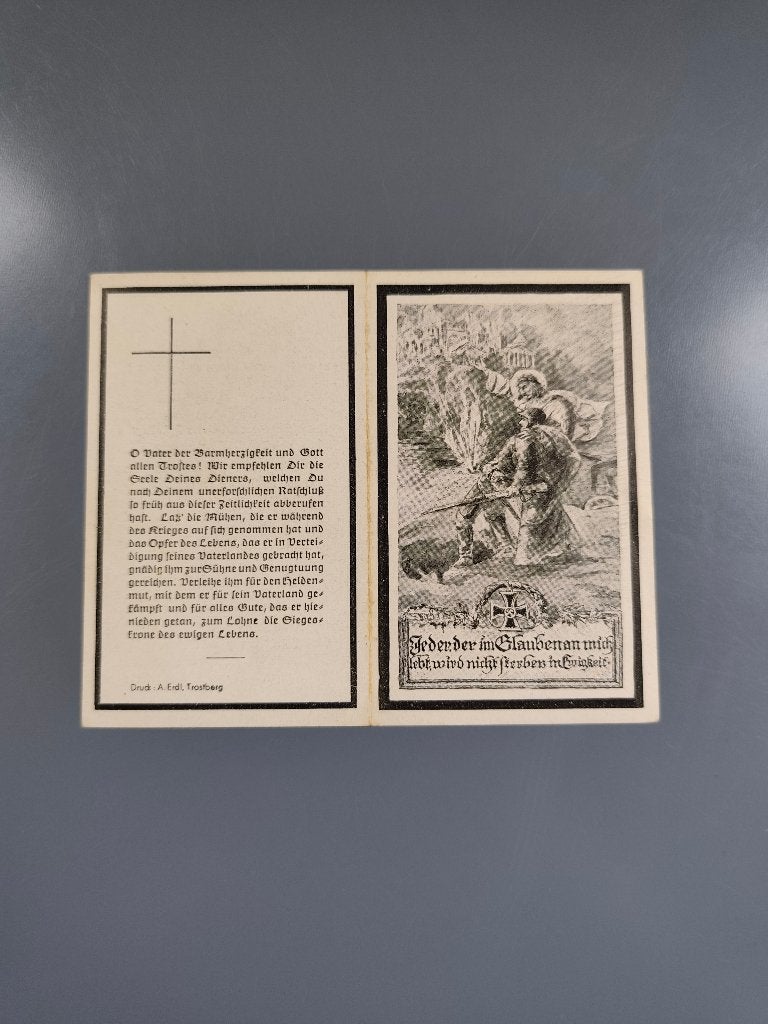 Acte de décès Allemand XX WW2, Enlèvement ou Envoi