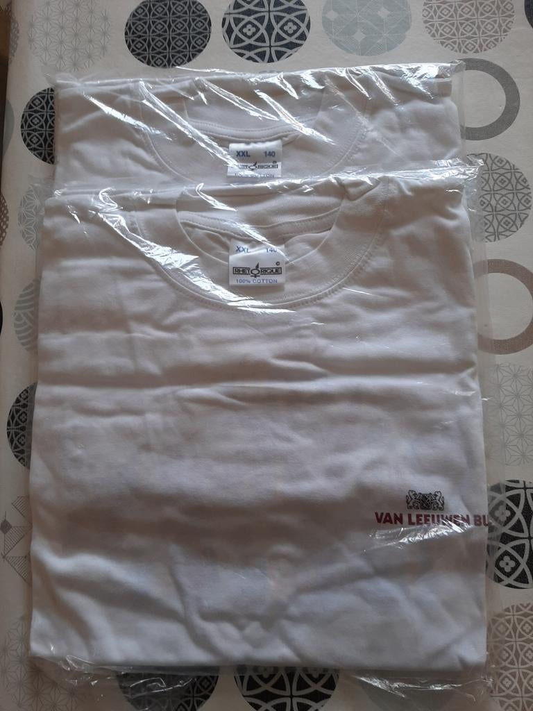 2x witte T-shirts XXL nieuw!– Van Leeuwen, bedrukking op rug, Kleding | Heren, T-shirts, Ophalen of Verzenden