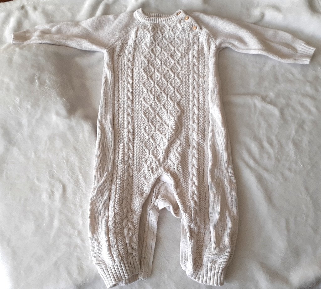 Baby wit gebreid boxpakje H&M 74, Enfants & Bébés, Vêtements de bébé | Taille 74, Enlèvement ou Envoi, Neuf, Garçon ou Fille, Costume