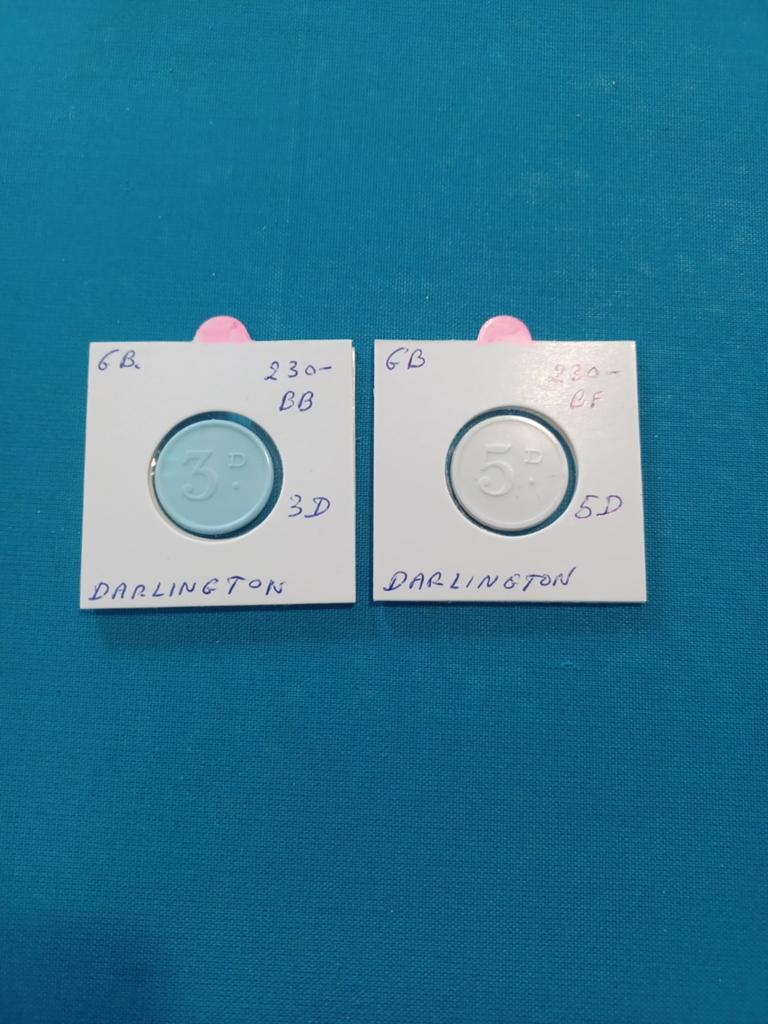GB 3D EN 5D  DARLINGTON, Postzegels en Munten, Penningen en Medailles, Ophalen of Verzenden