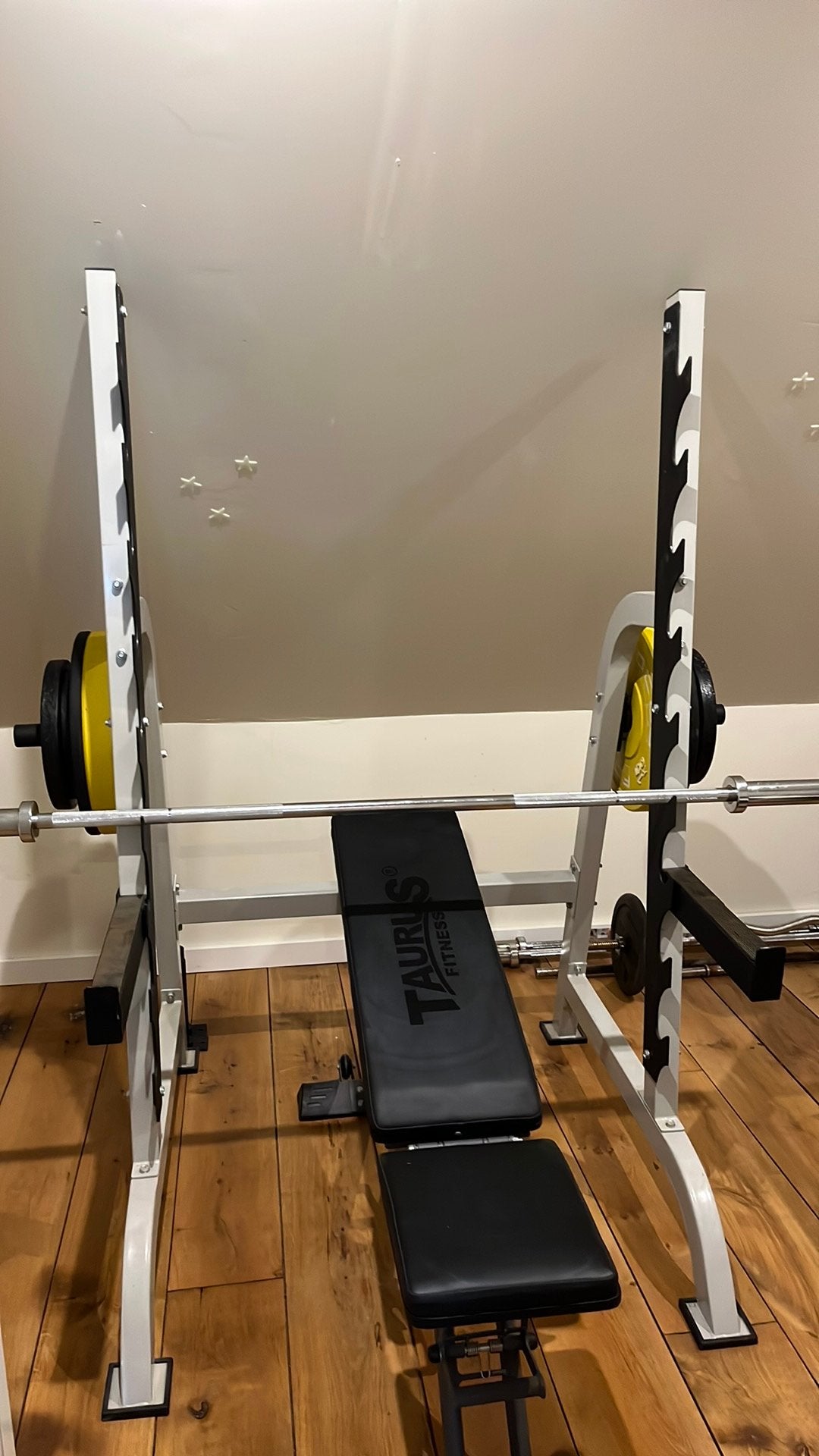 Squad rack / bench press, Sport en Fitness, Ophalen, Zo goed als nieuw