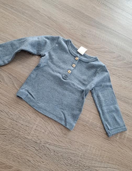 H&M blauwe longsleeve 62, Kinderen en Baby's, Babykleding | Maat 62, Meisje, H&M, Ophalen of Verzenden, Zo goed als nieuw