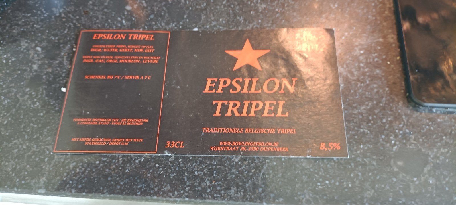 bieretiket epsilon tripel br Boelens Belsele, Verzamelen, Ophalen of Verzenden