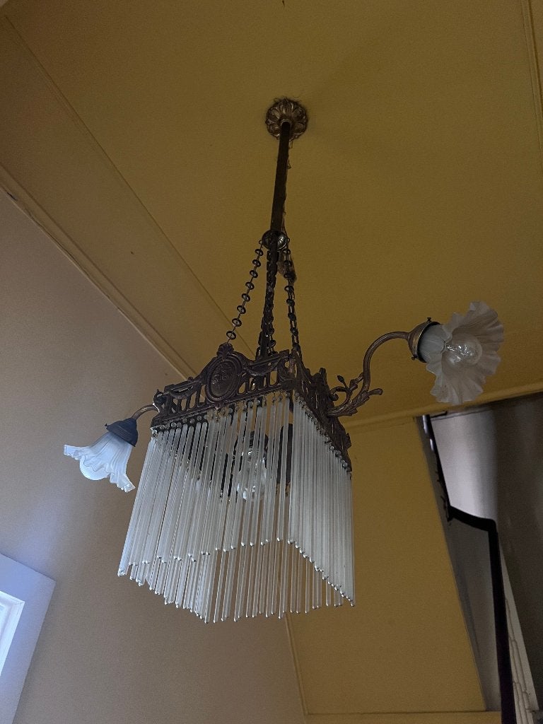 Art Nouveau / vroeg Art Deco hanglamp, Enlèvement ou Envoi
