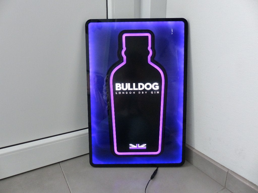 Bulldog Gin Lichtreclame wandpaneel, Ophalen of Verzenden, Zo goed als nieuw