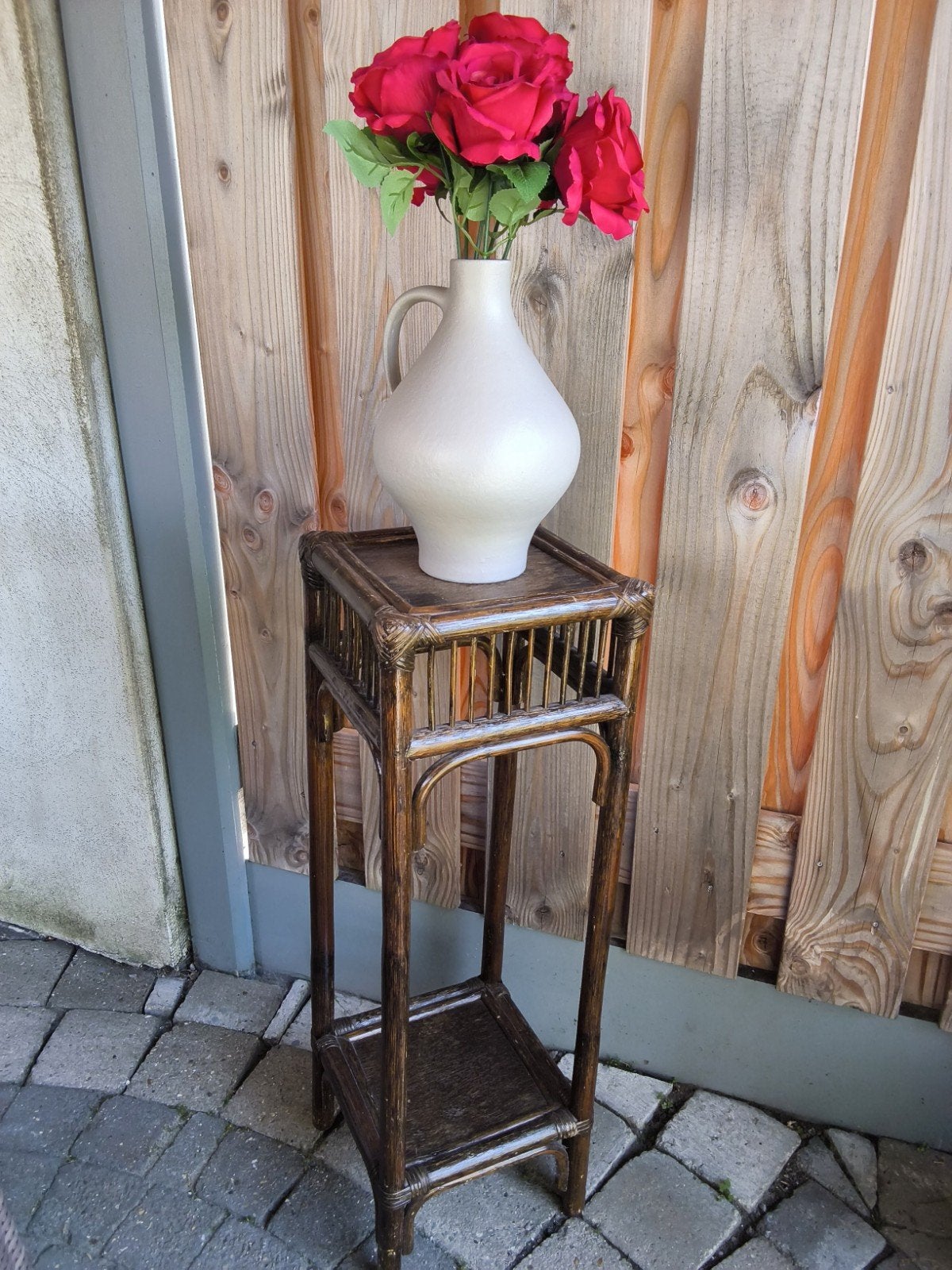 rotan  plantenstaander  jaren 90 !, Antiek en Kunst, Ophalen
