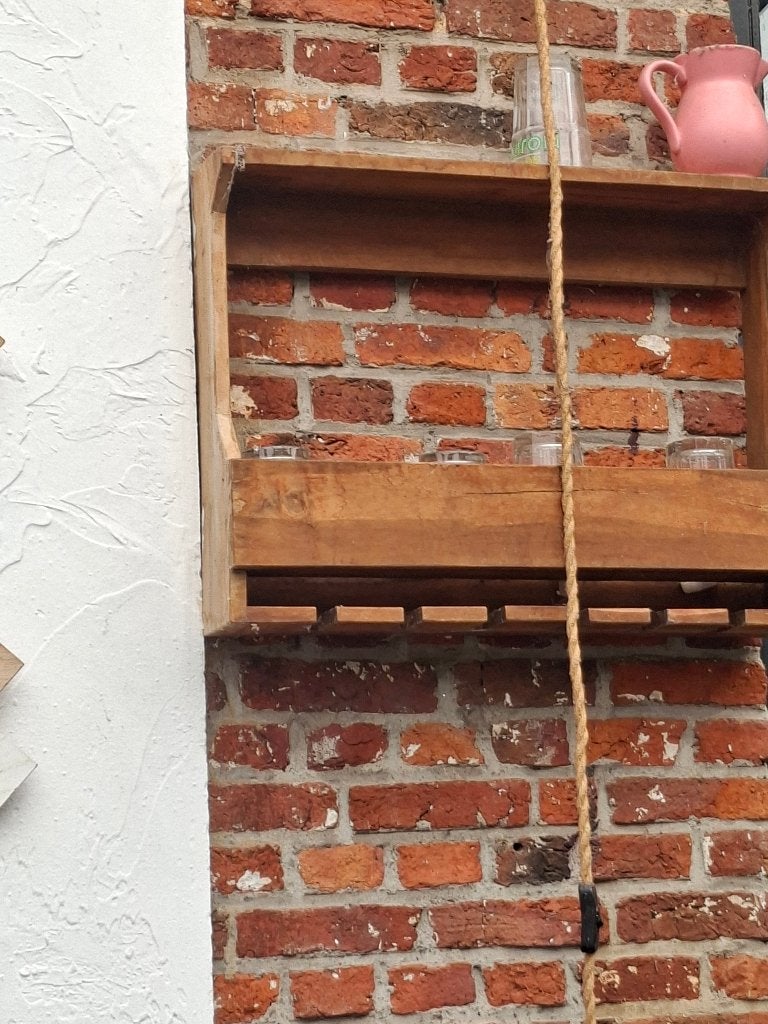 Houten rekje glazen, Ophalen, Gebruikt